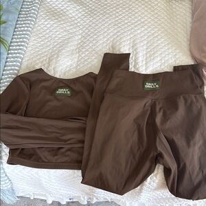 Daily Drills Brown Activewear Set